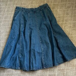 Madewell Denim Panel A-Line Skirt in Blue 31 NWT